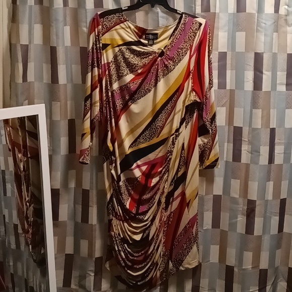 FINAL PRICE NWT Steve Harvey multi-colored striped animal print dress 3X - Picture 5 of 10